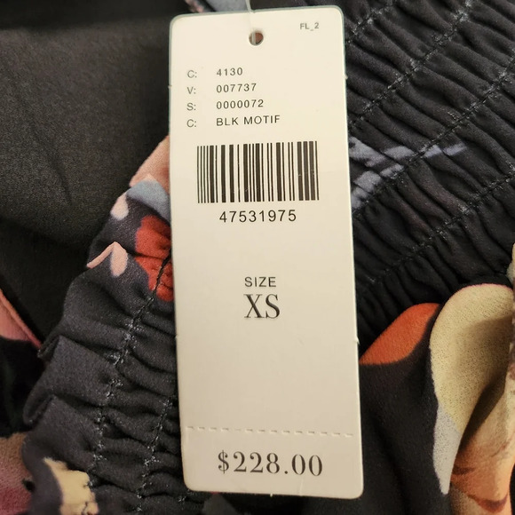 Yumi Kim Class Act Long Sleeve Floral Mock Neck Ruffle Mini Dress Black XS NWT - Picture 12 of 15